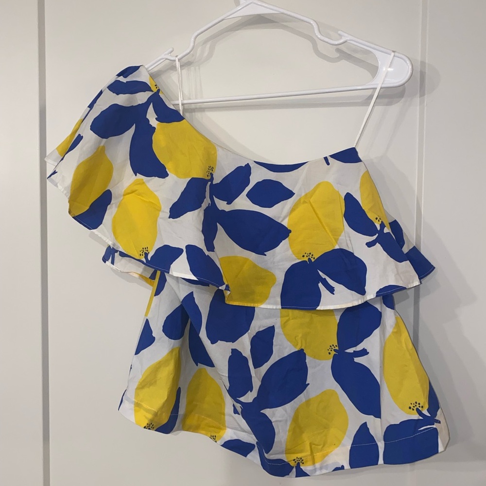 One shoulder lemon  top